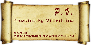 Pruzsinszky Vilhelmina névjegykártya
